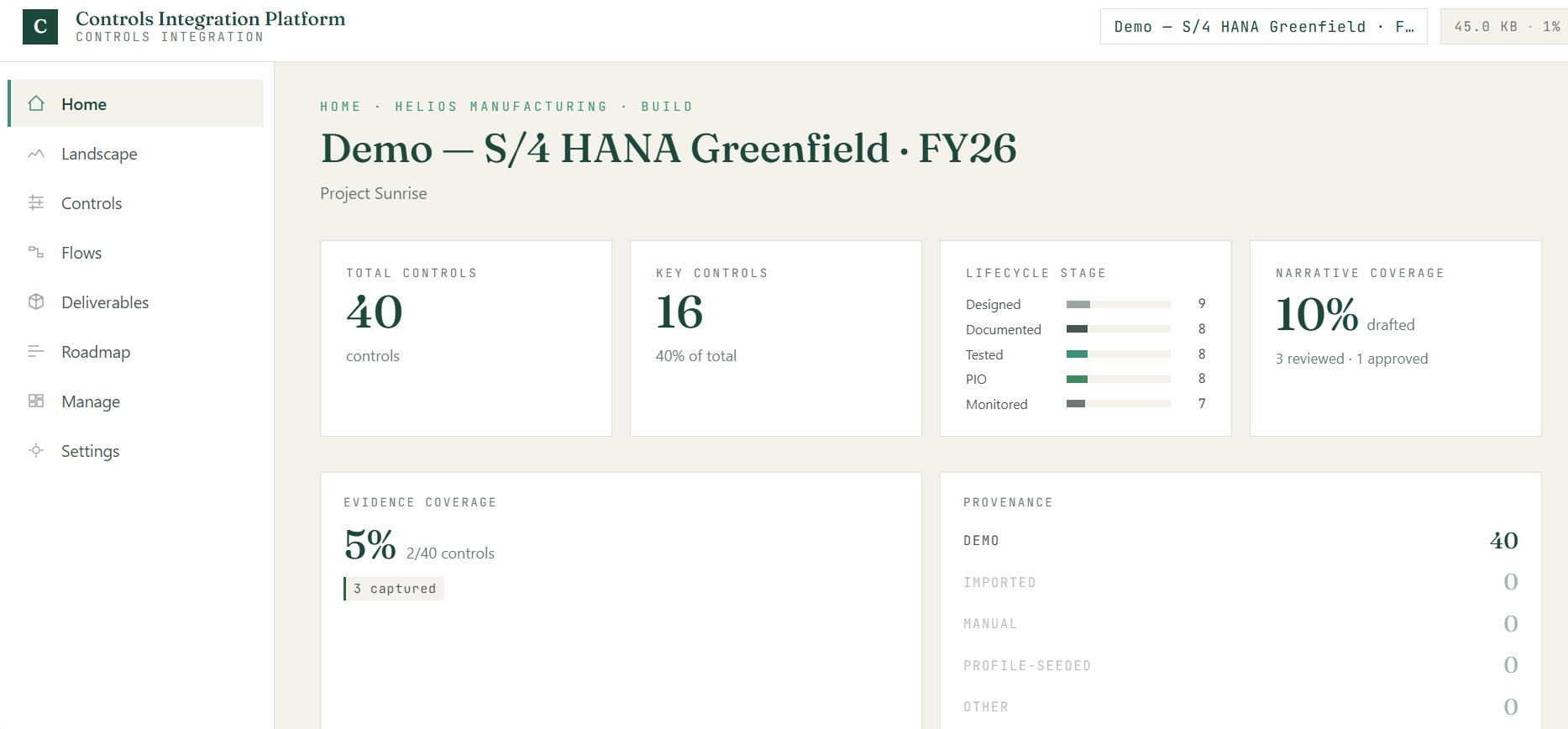 Controls Integration Platform screenshot